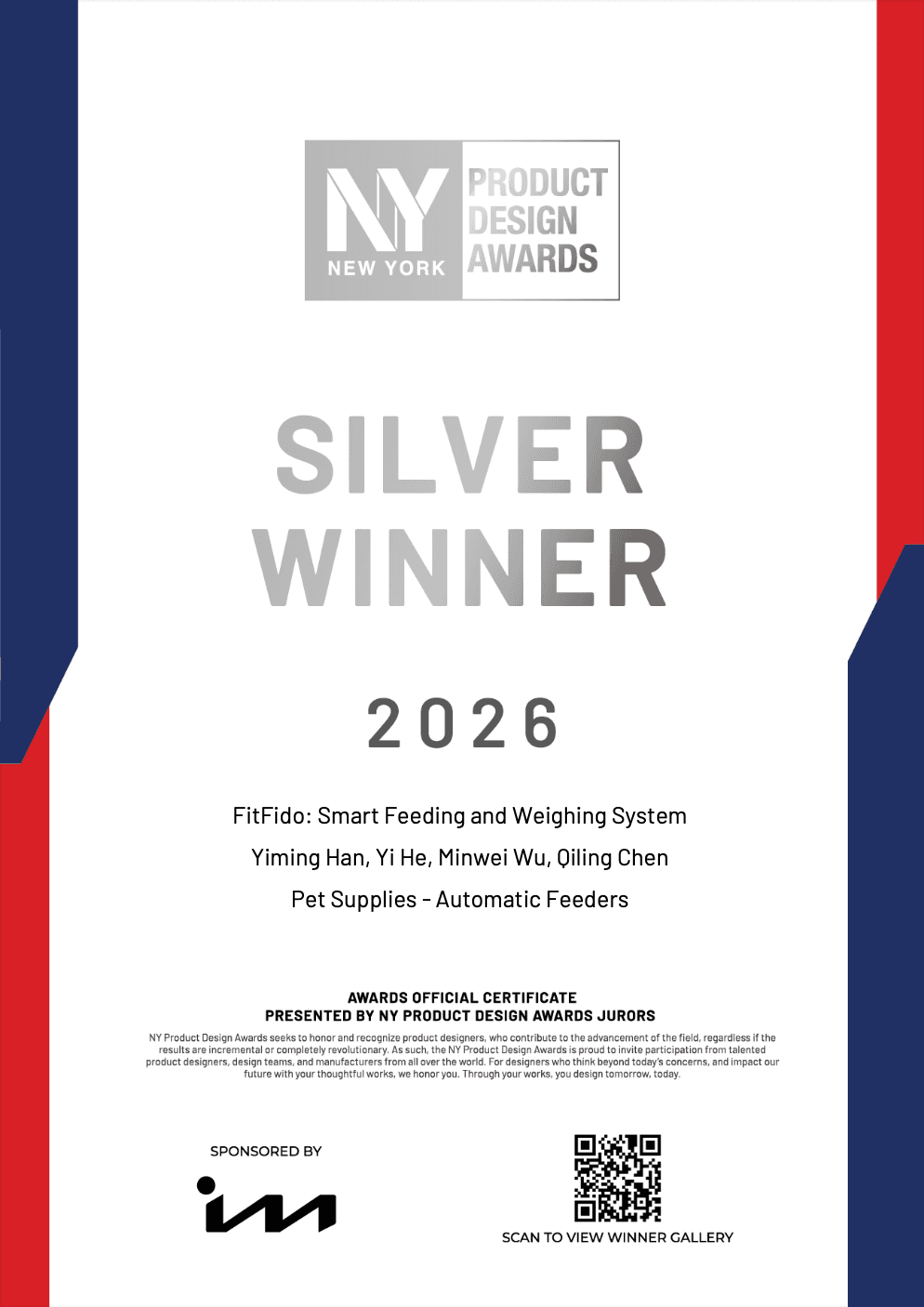 New York Product Design Award.